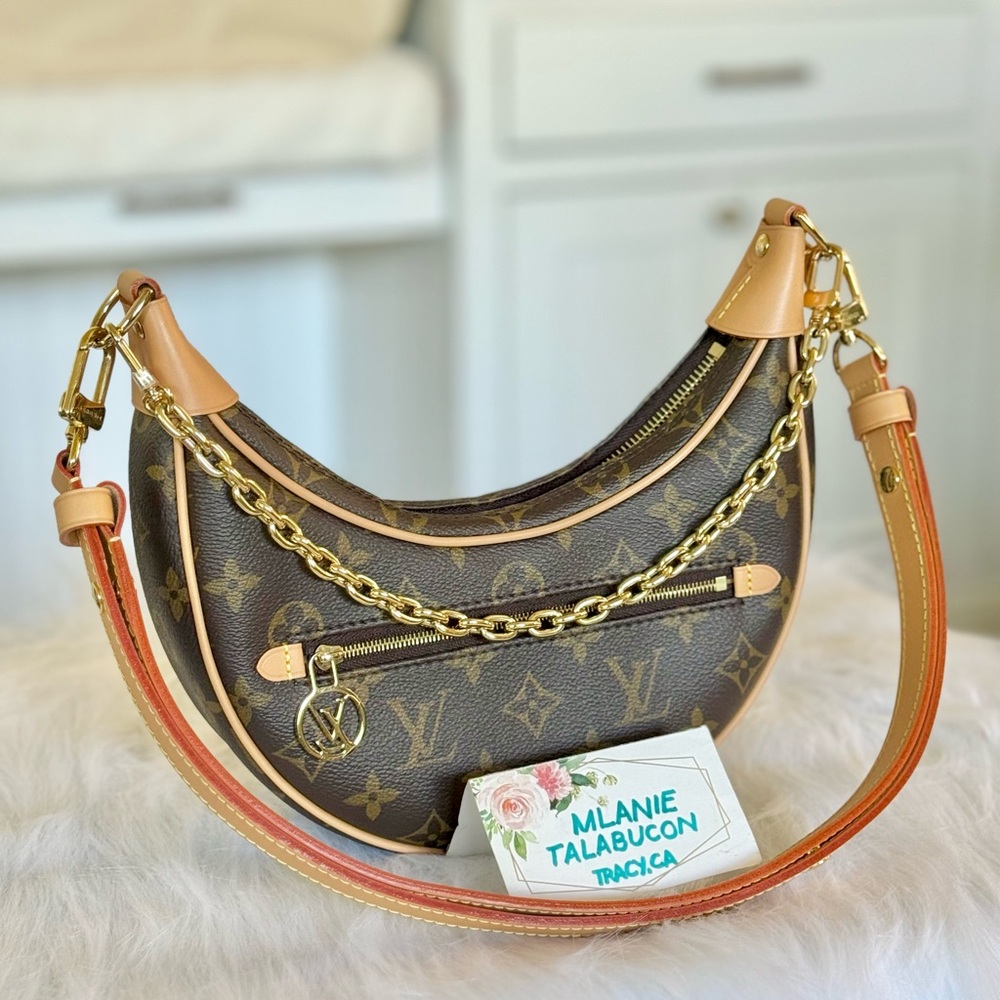 SOLD MINT Louis Vuitton Loop PM Mono Crossbody Bag with Gold Chain